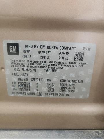 KL4CJ1SB1KB757778 Buick Encore Sport Touring