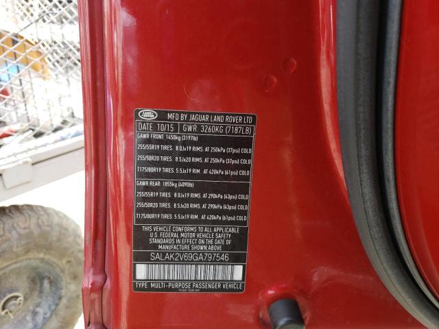 SALAK2V69GA797546 Land Rover Lr4 Hse Luxury