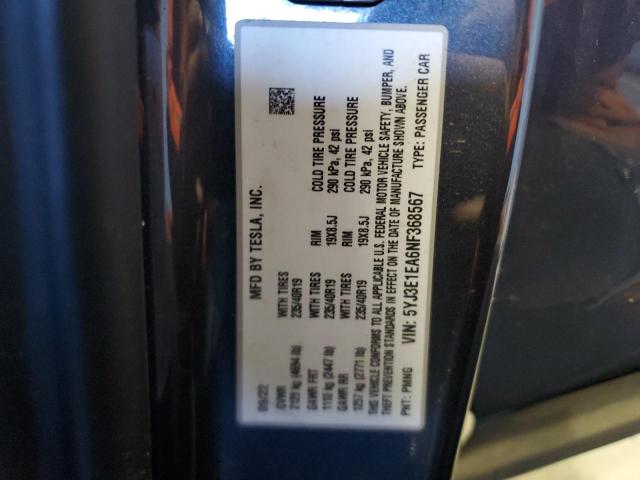 5YJ3E1EA6NF368567 Tesla MODEL 3