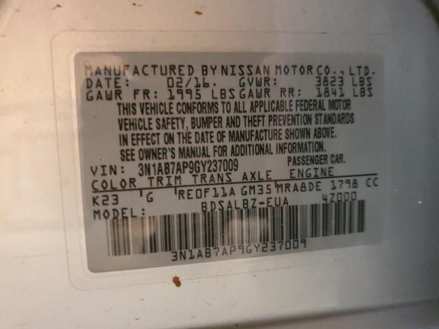 3N1AB7AP9GY237009 Nissan SENTRA S