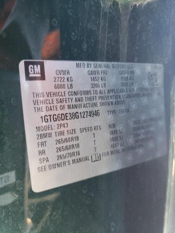 1GTG6DE38G1274946 GMC CANYON SLT