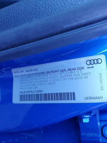 WAUB1GFFXLA100581 Audi S3 PREMIUM