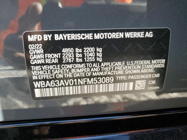 WBA63AV01NFM53089 BMW 430i Gran Coupe