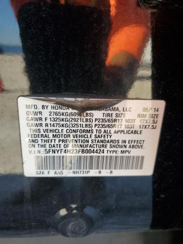 5FNYF4H23FB004424 Honda PILOT LX