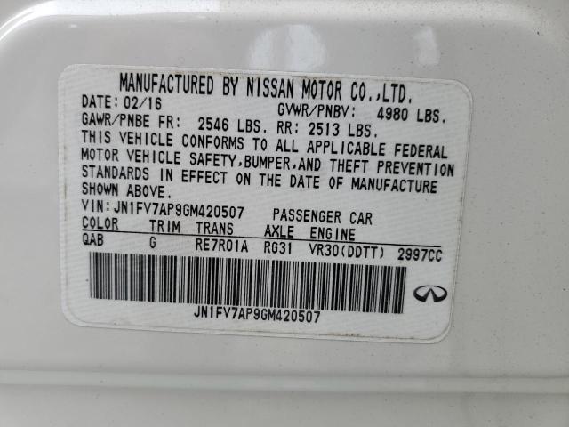 JN1FV7AP9GM420507 Infiniti Q50 Red Sport 400