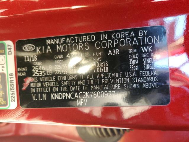 KNDPNCAC2K7600927 KIA Sportage Ex