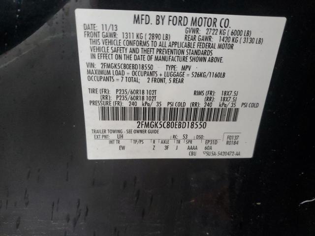 2FMGK5C80EBD18550 Ford FLEX SEL