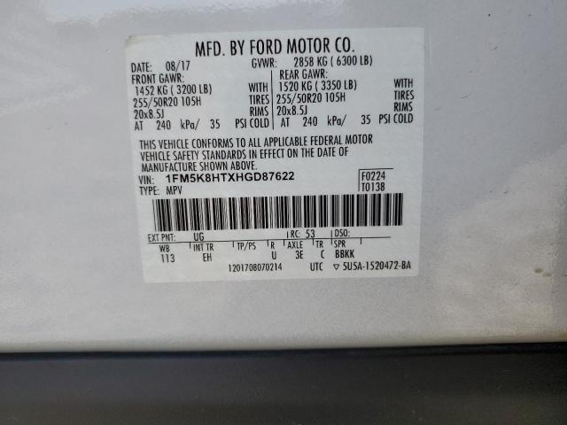 1FM5K8HTXHGD87622 Ford Explorer Platinum