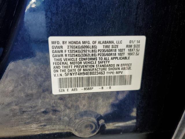 5FNYF4H94EB023463 Honda Pilot Touring