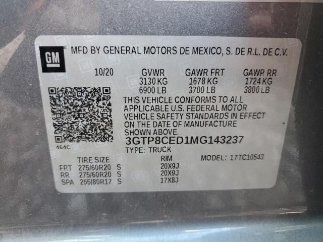 3GTP8CED1MG143237 GMC Sierra C1500 Elevation