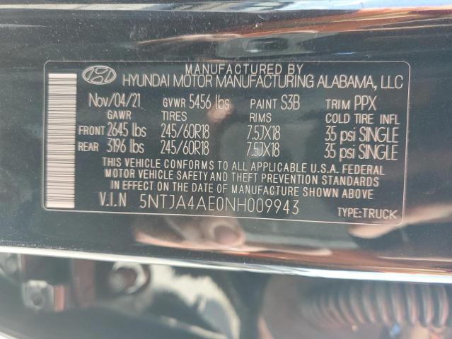 5NTJA4AE0NH009943 Hyundai Santa Cruz Se