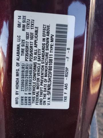 5FNRL5H23FB010811 Honda ODYSSEY LX