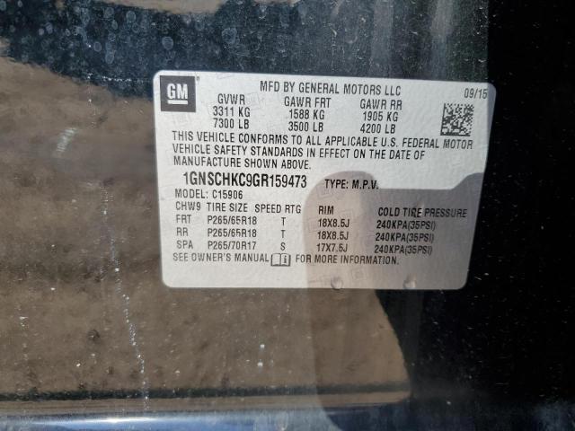 1GNSCHKC9GR159473 Chevrolet Suburban C1500 Lt