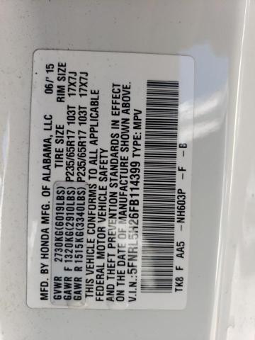 5FNRL5H26FB114399 Honda ODYSSEY LX