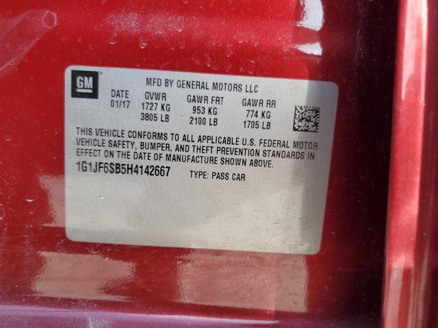 1G1JF6SB5H4142667 Chevrolet Sonic Premier