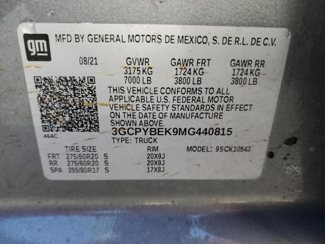 3GCPYBEK9MG440815 Chevrolet Silverado K1500 Custom