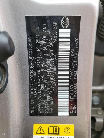 58ABK1GGXHU050540 Lexus ES 350