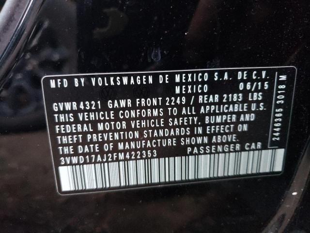 3VWD17AJ2FM422353 Volkswagen JETTA SE