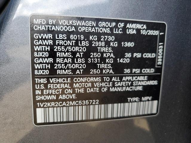 1V2KR2CA2MC535722 Volkswagen ATLAS SE
