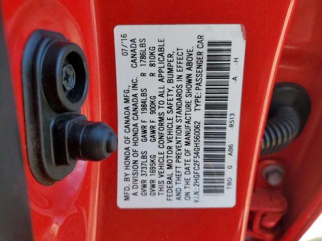 2HGFC2F54GH560062 Honda Civic Lx