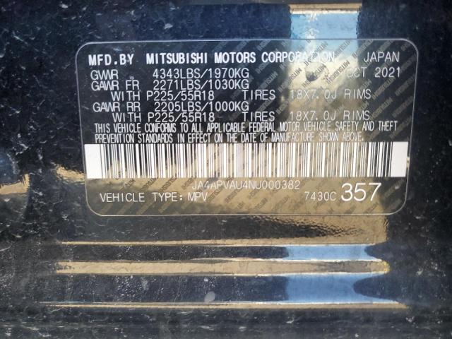 JA4APVAU4NU000382 Mitsubishi Outlander Sport Se