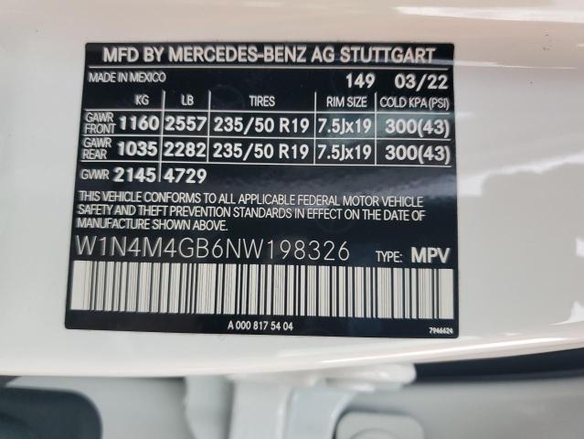 W1N4M4GB6NW198326 Mercedes-Benz GLB 250