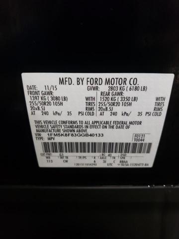 1FM5K8F83GGB40133 Ford Explorer Limited