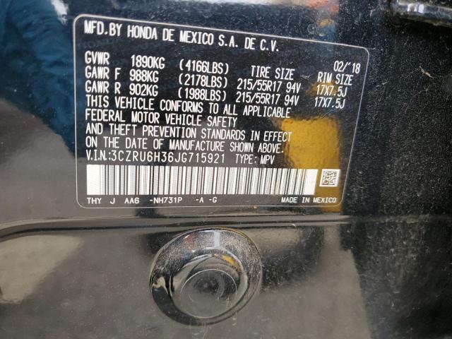 3CZRU6H36JG715921 Honda HR-V LX
