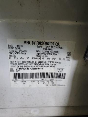 2FMPK4J87JBB89441 Ford EDGE SEL