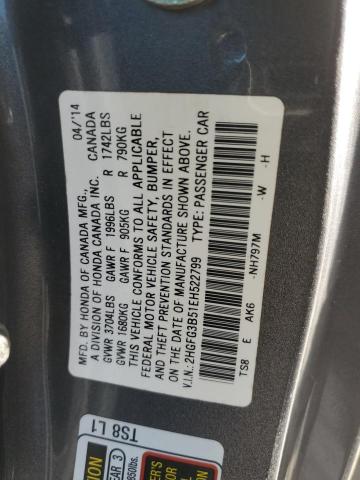 2HGFG3B51EH522799 Honda Civic Lx