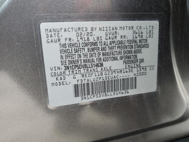 3N1CP5DV8LL514636 Nissan KICKS SR