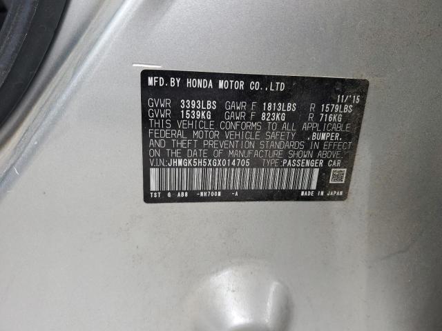 JHMGK5H5XGX014705 Honda FIT LX
