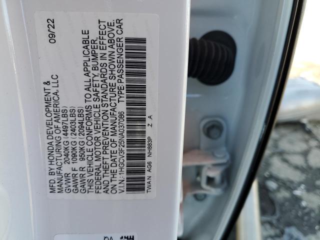 1HGCV3F25NA037086 Honda Accord Hybrid Sport
