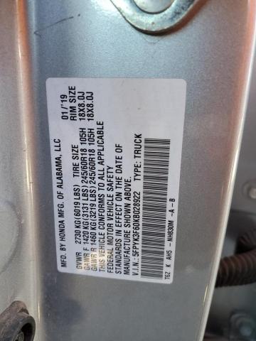 5FPYK3F60KB028922 Honda Ridgeline Rtl