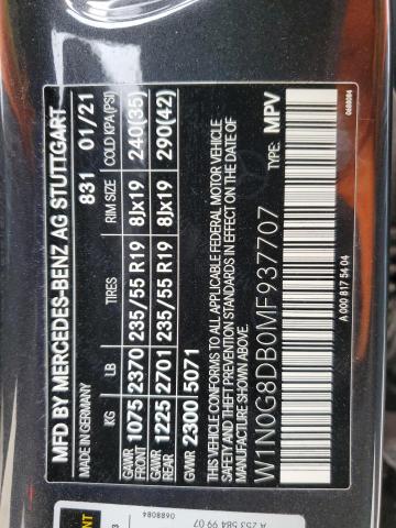 W1N0G8DB0MF937707 Mercedes-Benz GLC 300