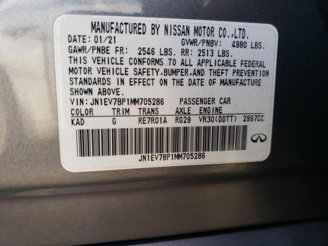 JN1EV7BP1MM705286 Infiniti Q50 LUXE