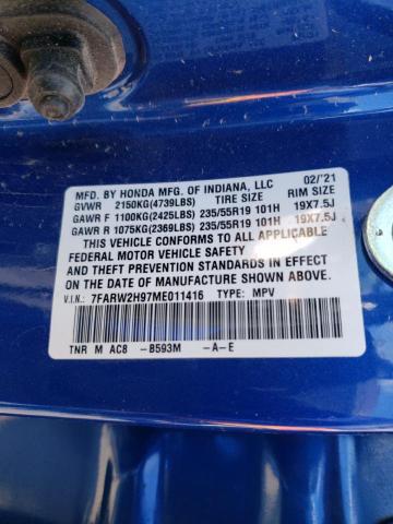 7FARW2H97ME011416 Honda Cr-v Touring