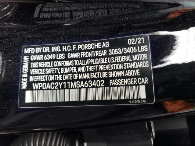 WP0AC2Y11MSA63402 Porsche Taycan Turbo