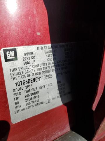 1GTG6DEN6H1165923 GMC CANYON SLT
