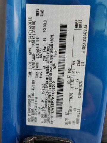 1FTEW1EP7KFB02010 Ford F150 Supercrew