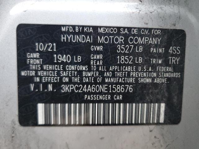 3KPC24A60NE158676 Hyundai ACCENT SE