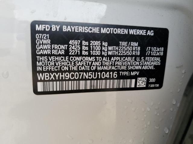 WBXYH9C07N5U10416 BMW X2 Sdrive28i