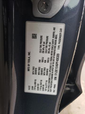 5YJ3E1EA6PF408309 Tesla MODEL 3