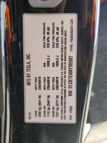 5YJ3E1EA9KF305507 Tesla MODEL 3