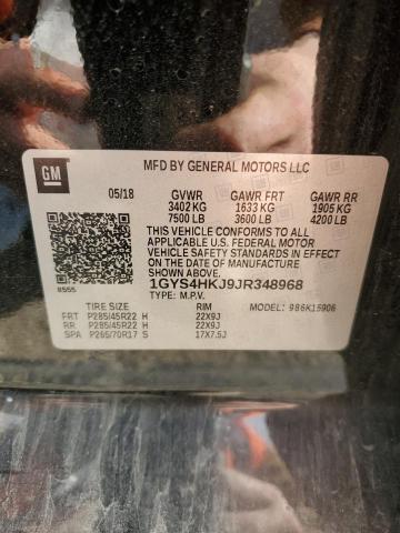 1GYS4HKJ9JR348968 Cadillac Escalade Esv Luxury