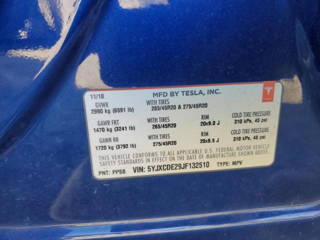 5YJXCDE29JF132510 Tesla MODEL X