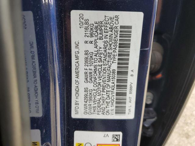 1HGCV1F43LA150389 Honda ACCORD EX