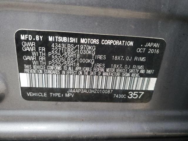 JA4AP3AU3HZ010087 Mitsubishi Outlander Sport Es