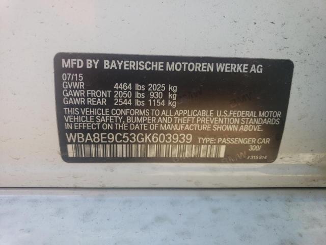 WBA8E9C53GK603939 BMW 328 I Sulev