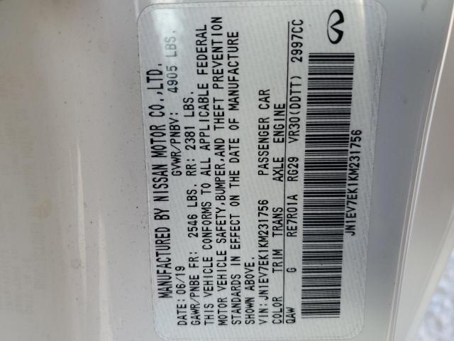 JN1EV7EK1KM231756 Infiniti Q60 PURE